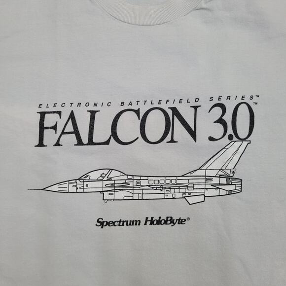 Vintage 80s Military Jet Shirt Large 21x27 White - Picture 9 of 13